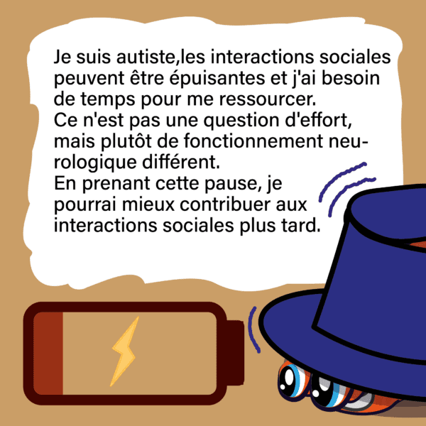 Batterie social Support visuel verso de l'orage coloré avec 3 tips version autisme