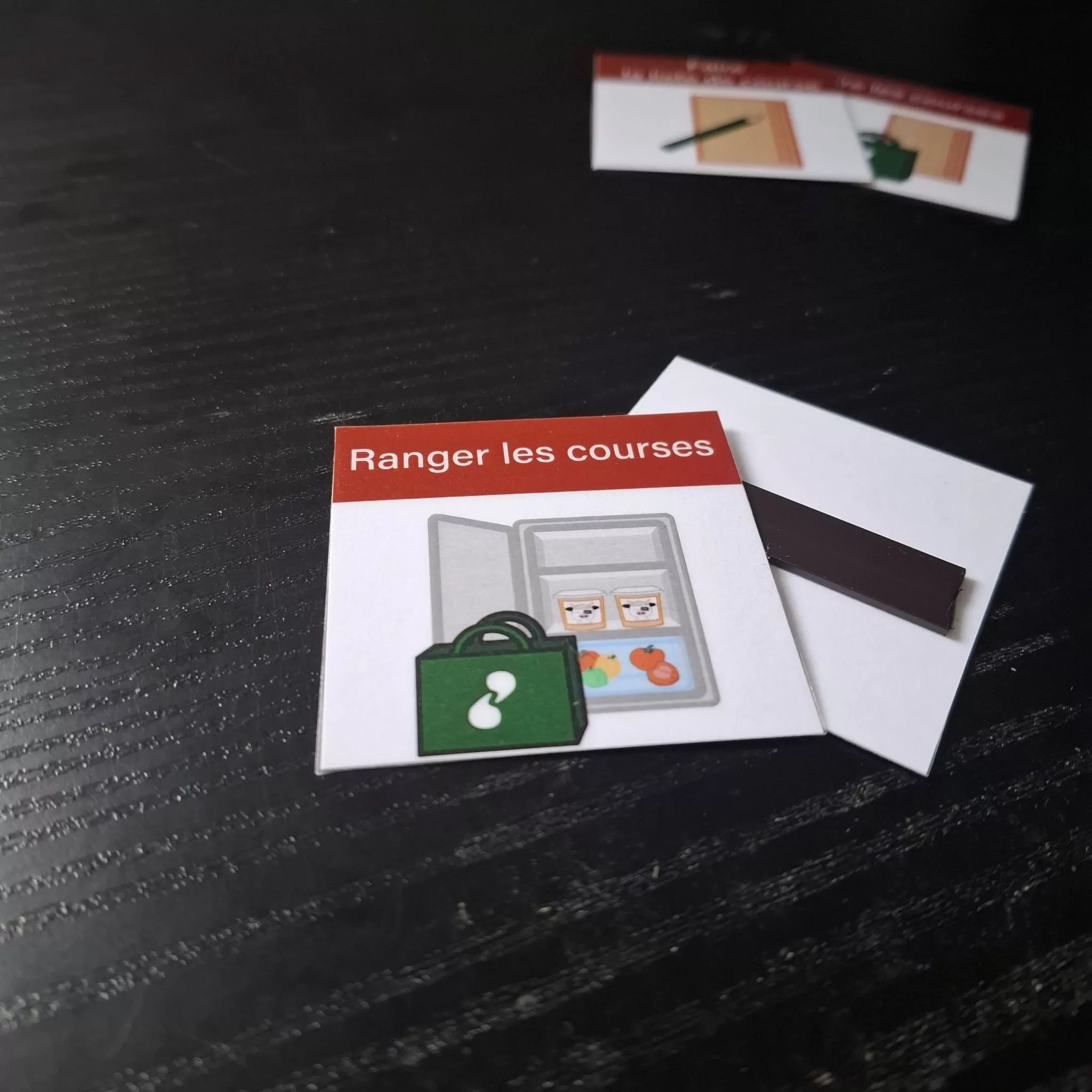 Pictogramme - ranger les courses - Orage Coloré