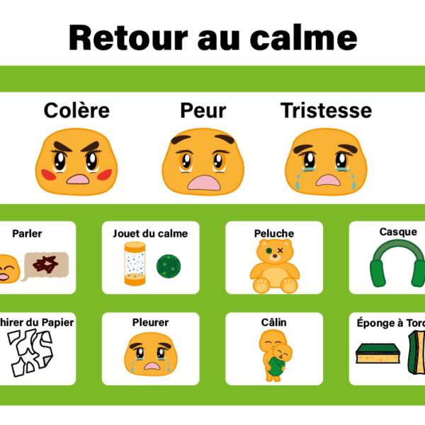 carte du retour au clame avec 8 conseil pour les enfant à partir de 3 ans