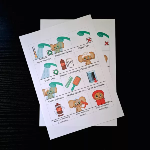 Pack pictogramme se laver les cheveux