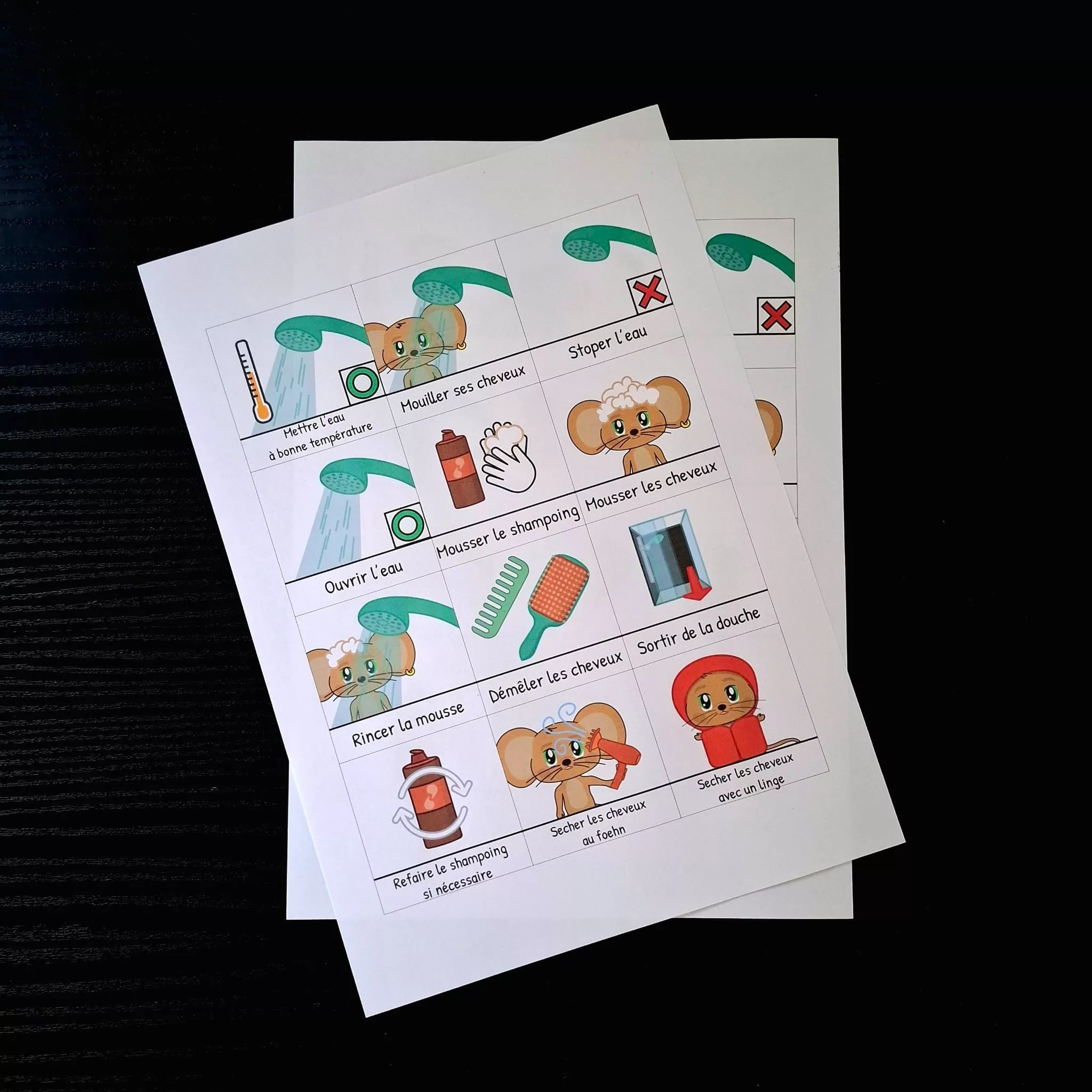 Pack pictogramme se laver les cheveux