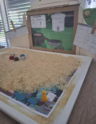 Un jeu de rôle visuel le théâtre kamishibai et la carte du monde gourmet de cuisine rage