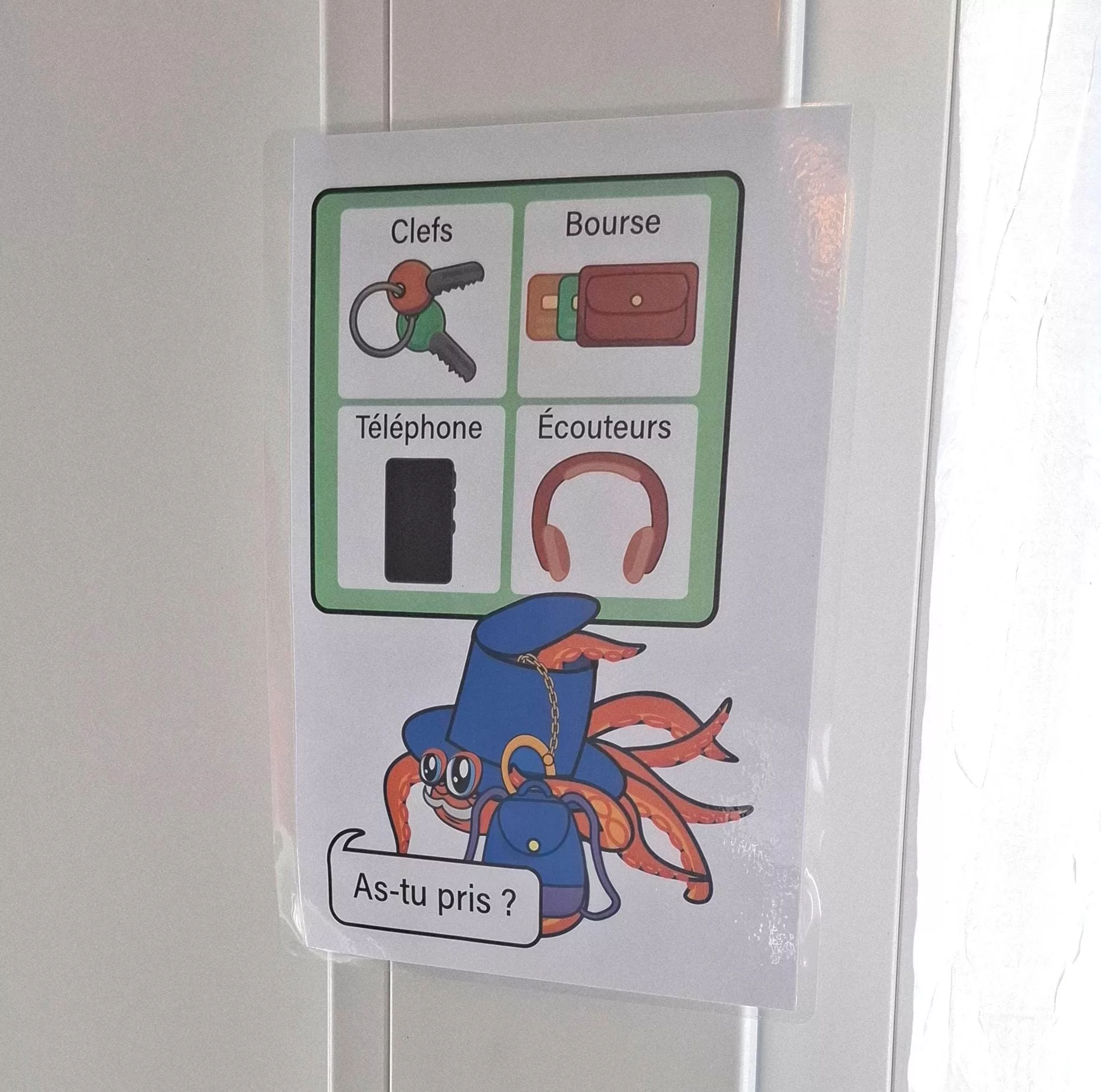 Pense-bête plastifié