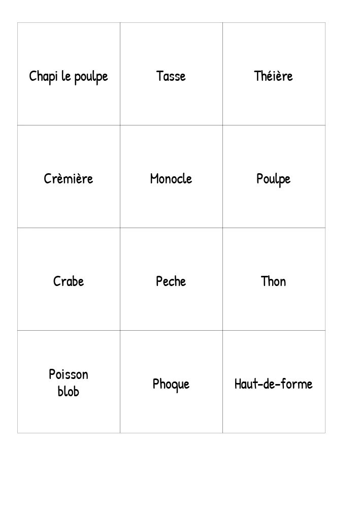 Memory - Journée du Poulpe PDF – Mots écrit (gratuit) – Image 2