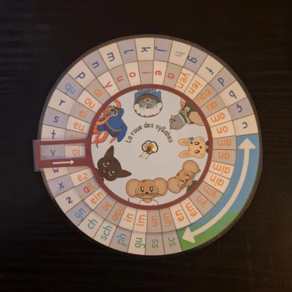 Roue des syllabes plastifié