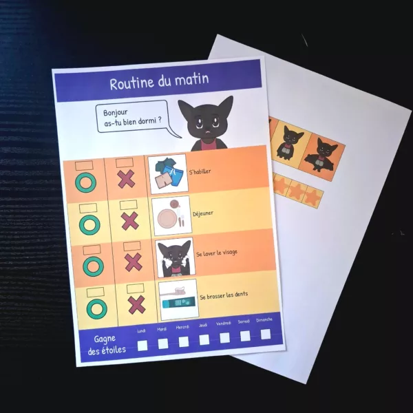 Routine du matin à imprimé de batricia