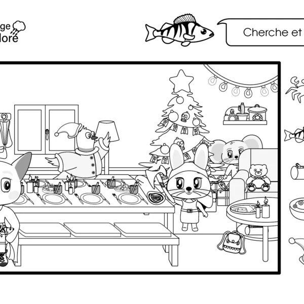 coloriage - cherche et trouve Noel