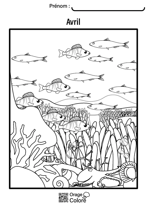 Coloriage de Avril PDF