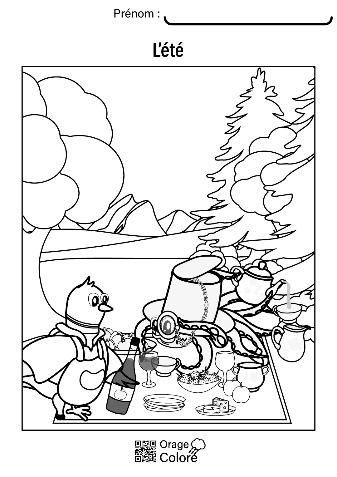 Coloriage été à imprimer
