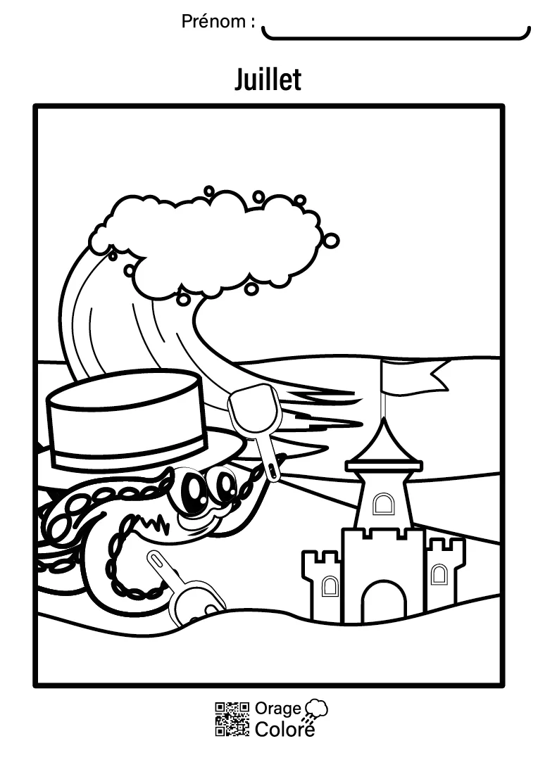 Coloriage Juillet à imprimer