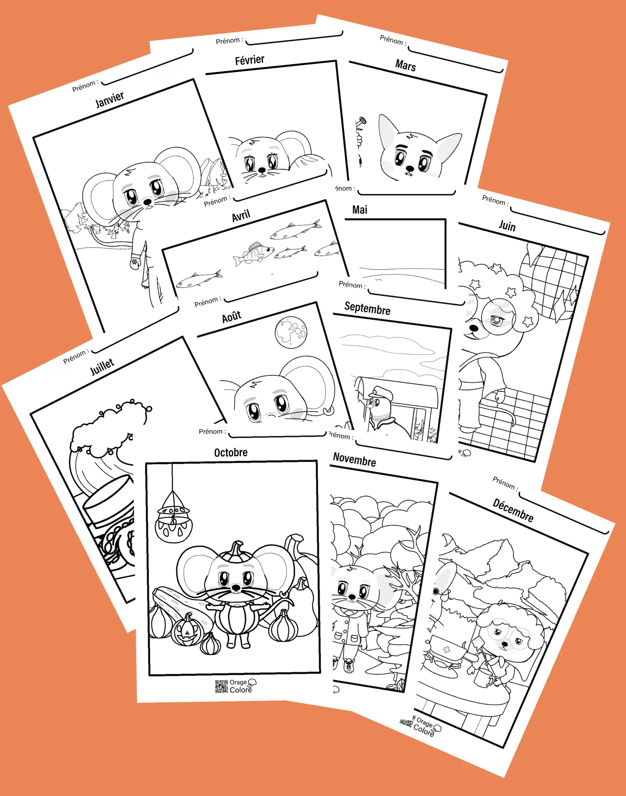 12 mois de Coloriage